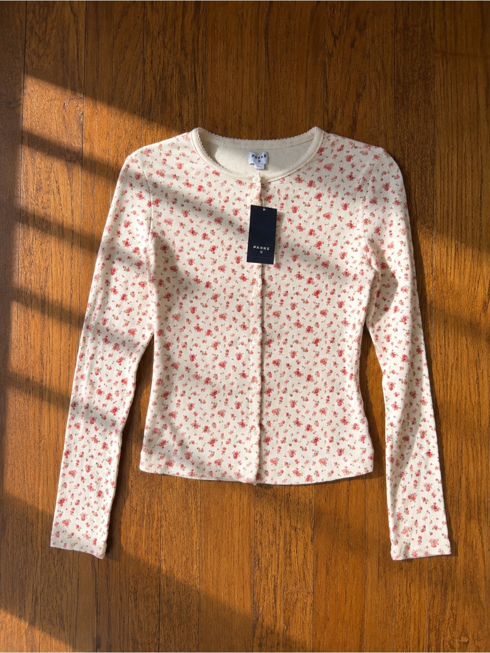 Parke x Target Collab Cream Floral Button-Front Cardigan Sz S NWT